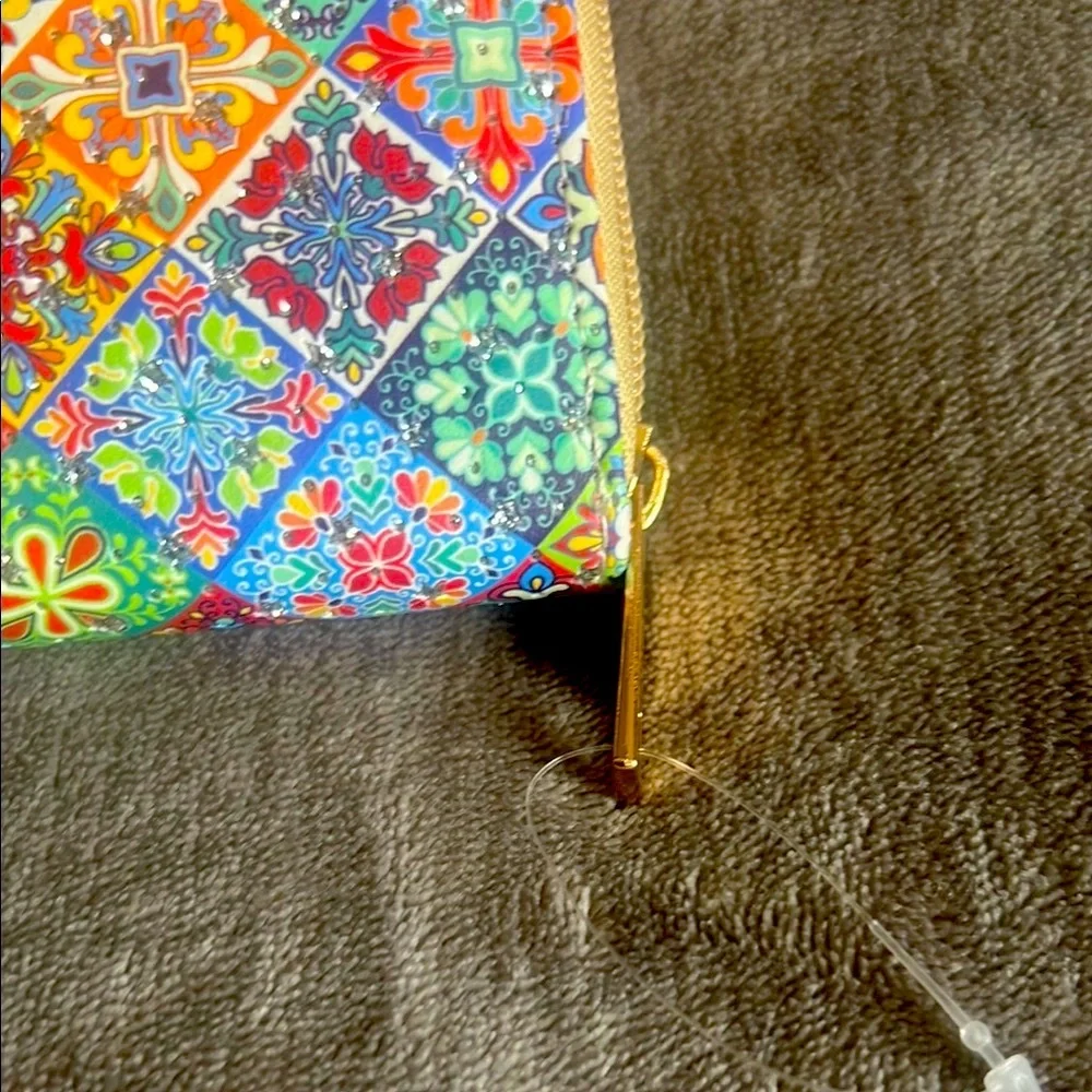 Vibrant Red and Blue‎ Quilted Wallet